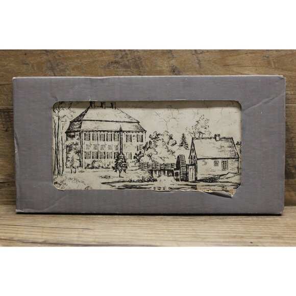 German vintage painted‎ ceramic art tile Schonebecker Castle 1895 by Grohn - Picture 5 of 11